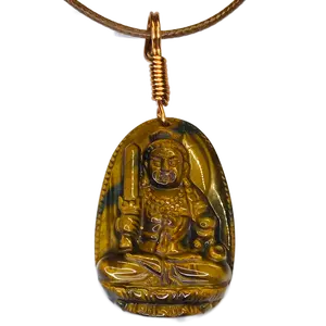 Tiger’s Eye Buddha Pendant | Hand-Carved Crystal | Copper Wire Wrapped | Adjustable Necklace