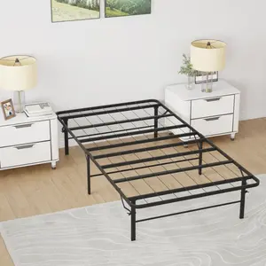 Metal Bed Frame Foldable Metal Platform Mattress Foundation with Support Up to 1000lbs Steel Slats Support Noise Free Heavy Duty Bed Frame Easy Assembly,Twin