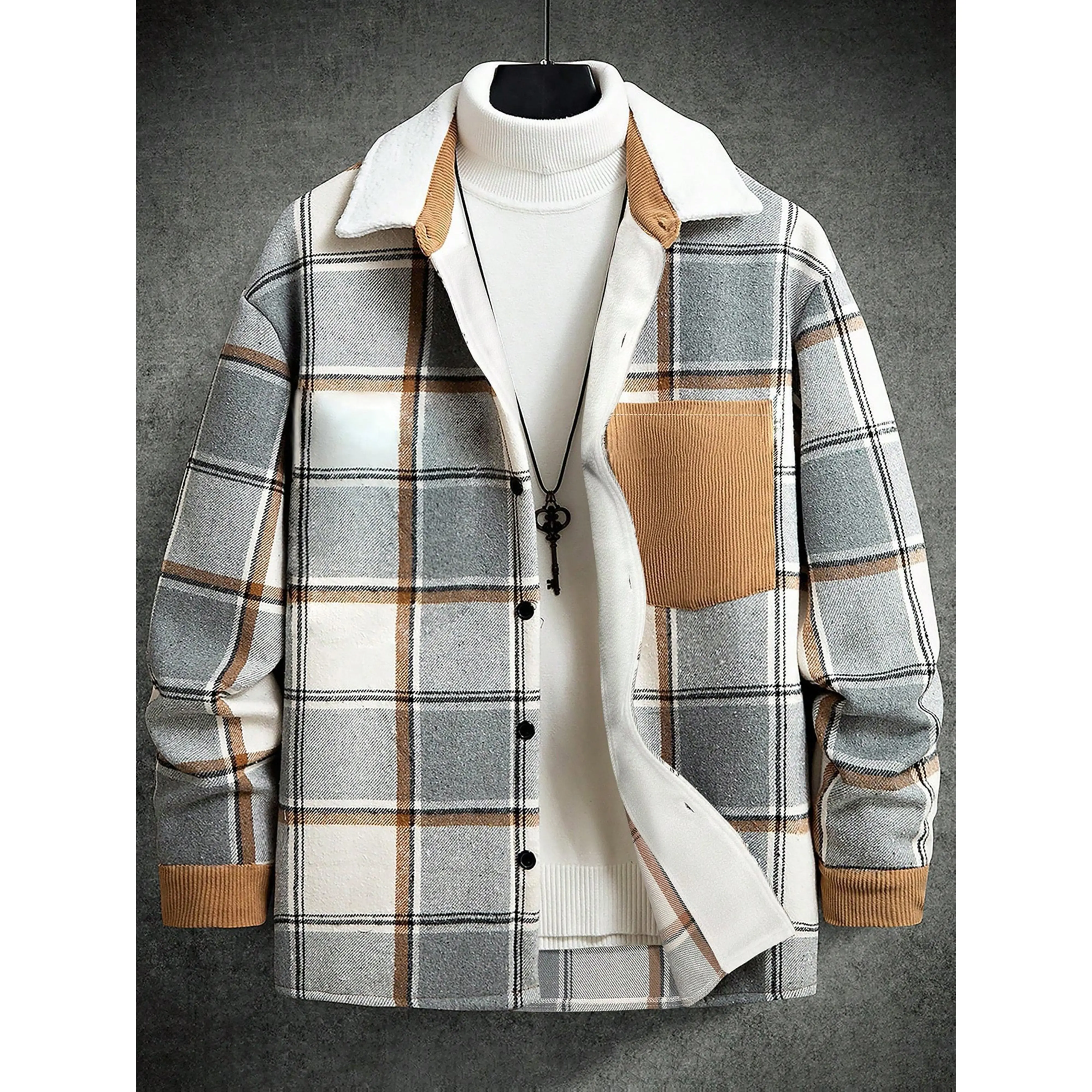 ChromaChic Women's Classic Plaid Jackets - LEE Tartan Coat, Polyester Fabric, Button-Front, Machine Washable, Versatile Design for Autumn Winter Casual & Formal Wear, Fit, Tops