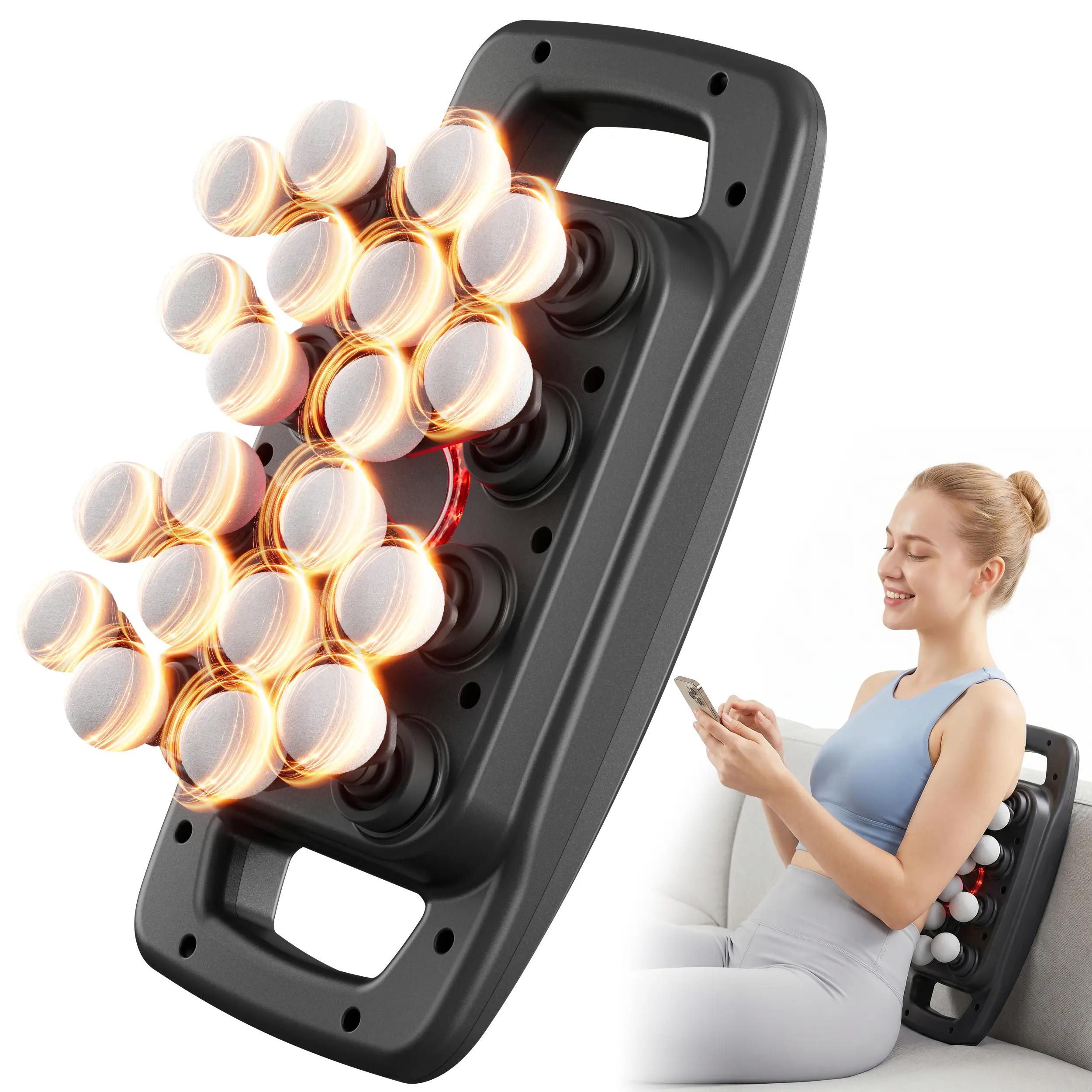 Cotsoco 20-Head Massage Gun, Deep Tissue Percussion Massager with 9 Modes and 9 Intensities, Handheld Muscle Massager for Back Shoulders Legs Foot & Body Pain Relief, Gift for Men and Women