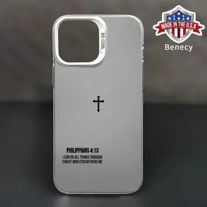 Phone case for iPhone 16 Pro Max 15 Plus 14 13 12 11 XR XS Christ Bible Verse Philippians 4:13 Pattern Matte Military-Grade Drop Protection Silicone Cellphone Cover