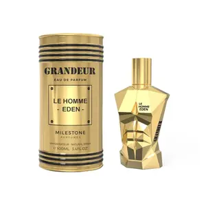 Grandeur Le Homme Eden Eau de Parfum Gold Natural Spray 3.4 FL OZ 100ml Premium Fragrance with Distinctive Faceted Bottle Design