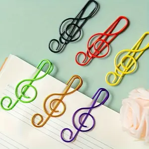50 Colorful Note Shape Paperclips Metal File Organizer Clips Random Colors Creative Stationery Student Office Gift
