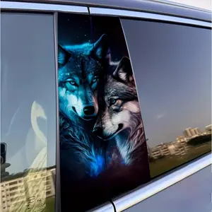 Wolf Pattern Car Window Sticker, Universal Car Sticker, Car Window Decal, Car Exterior Decoration Accessories for Car Glass & metallic Surface, Car Truck Decal, Sticker For Cars