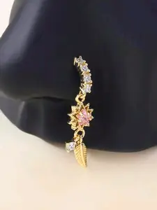 Copper Zircon Star Leaf Pendant Nose Ring Jewelry Nose Piercing Jewelry for Women, Christmas Halloween Valentine Birthday Gift, Casual All Season Wear