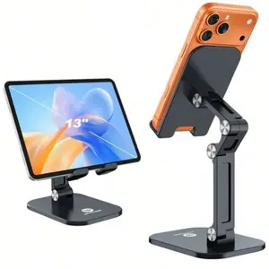 Phone Stand, Foldable Cell Phone Stand Holder For Desk Office Accessories Adjustable Height And Angle  Stand Compatible With 4"-13" Phones  Tablet
