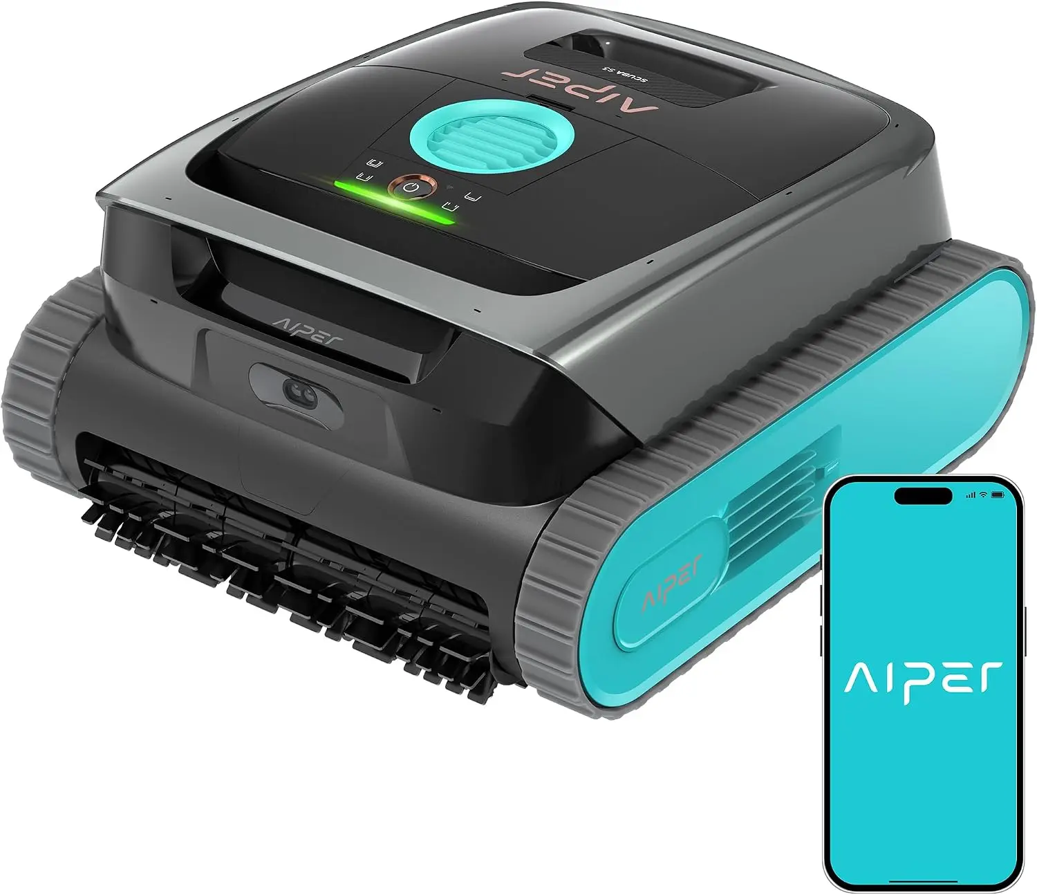 Aiper Scuba S3 Robotic Pool Cleaner, Cordless Lightweight with Strong Suction, Waterline Scrubbing, Smart Sensor Navigation, App Control & Waterline Parking, 240 Min Runtime for In-Ground Pools, Blue