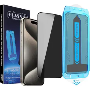 2-Pack  Screen Protector for  15 Pro Max, 9H Tempered Glass, Full Coverage, Anti-Fingerprint, Auto Dust-Elimination, No Bubble, Easy Installation