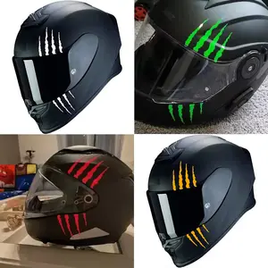 Popular motorcycle helmet sticker personalized creative funny monster ghost claw line striped sticker DIY motorcycle fuel tank scooter body decoration sticker waterproof sunscreen does not leave glue, good quality and good material ultra low price