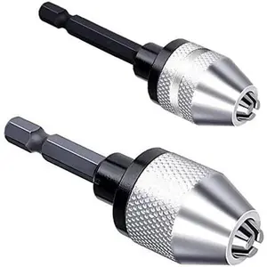 Hardware tools 2Pcs 1/4 Inch Hex Shank Keyless Drill Chuck Quick Change Adapter Converter Drill Adapter (0.3mm-3.6mm 0.3mm-6.5mm)