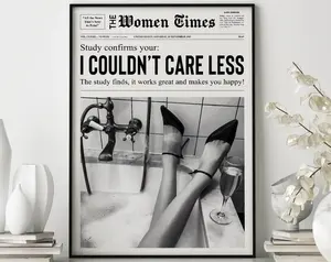 Trendy Art, Black And White Wall Art, Prints Newspaper News Prints, Retro Bar Cart Decor, Girly Aesthetic Art, Women print, 