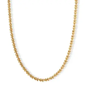 Chevron Necklace in in 18K Yellow Gold Plated Bronze 18-20 Inches