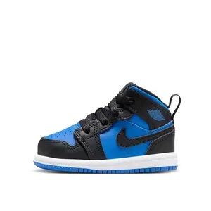 Toddler's Jordan 1 Mid Black/Royal Blue-Black-White (DQ8425 042)
