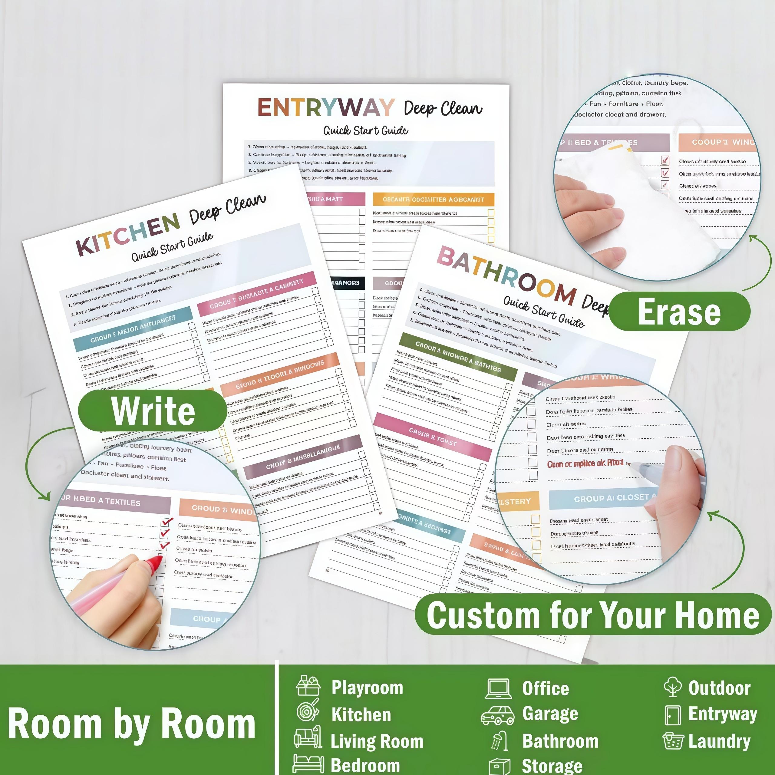 ADHD Cleaning Planner - Cleaning Schedule and Checklist Organizer for Adults and Teens - Daily, Weekly & Monthly Household Cleaning Checklist for ADHD Minds - Stress-Free Housework