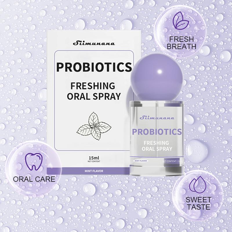 Probiotic Oral Spray for Sensitive Gums & Mouth, Alcohol-Free Gentle Formula, Instant Fresh Breath, Long-Lasting Bad Breath Control, Travel Size Portable Mouth Freshener for Daily Oral Care