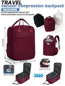 Vacuum Compression Durable Backpack, Ryanair 40x30x20 Large Capacity 24L Travel Laptop Bag, Fits 15.6 Inch Computer, Unisex Business Workbag