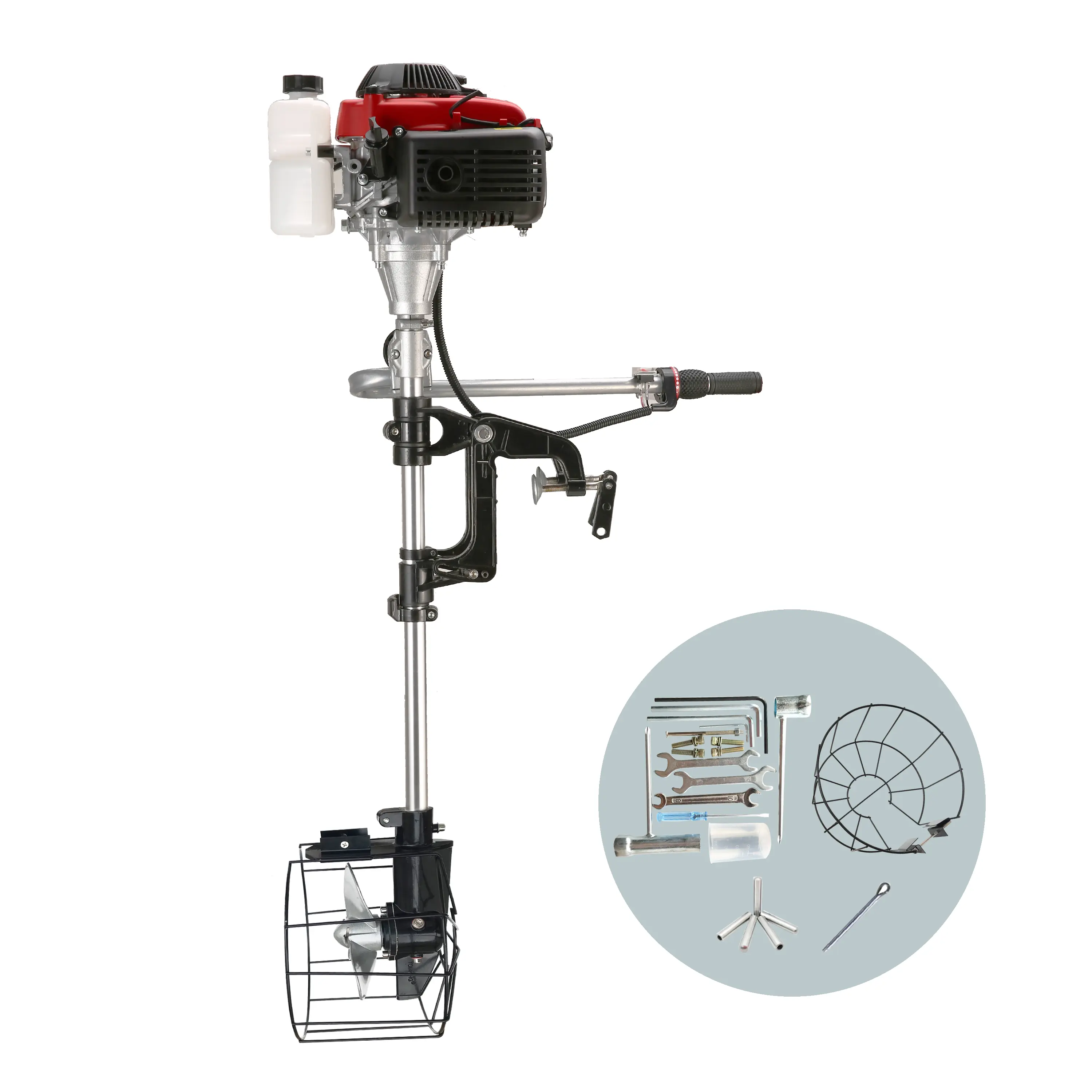 CUKUSIN Marine Tool, 4T4hp Outboard with Shade, Includes Essential Parts for Marine Maintenance