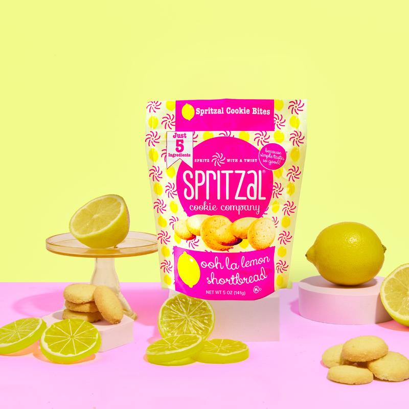 Spritzal Cookie Bites Bundle – 3 Flavors: Birthday Cake, Lemon & Almond | Clean Label Snacks | Biscuits