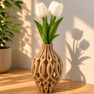 Luma Vase – 3D Printed Lattice Bloom Decorative Vase