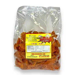 Nicomex - Mango enchamoyado - Dried Chamoy Mango Slices. Authentic Mexican Dry Fruit Candy, Sweet Flavor. Mango strips with chamoy sauce. Party size 5Lb.