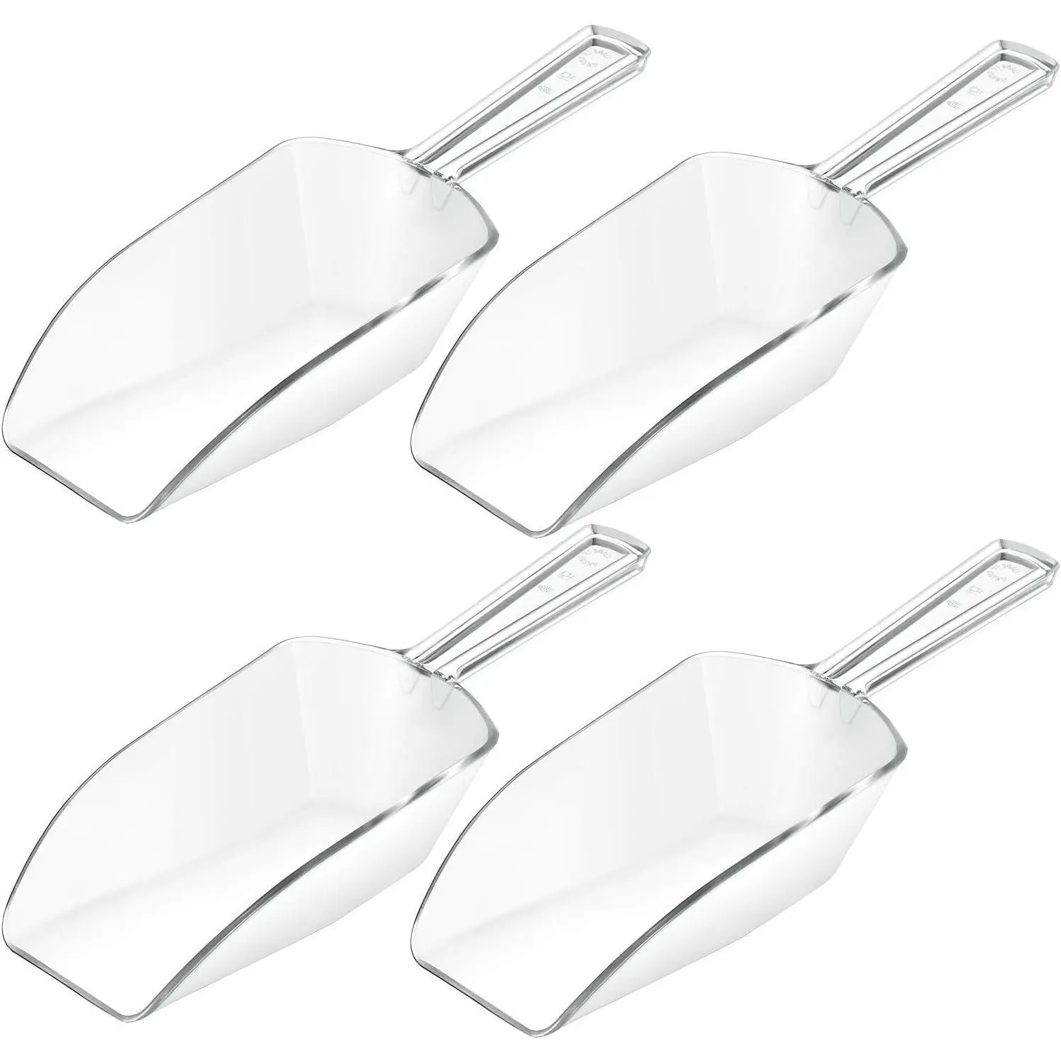 4 count Christmas Multi Purpose Clear Plastic Scoops for Candy Buffet  Kitchen Ice  Popcorn Scoops for , Ice Cream, Coffee,  Jar (7.8 Inch)