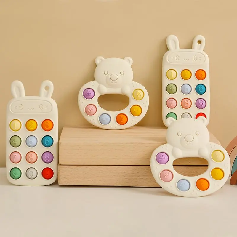 Cute Rabbit Design Teether, Bunny Teether, Baby Teething Relief Toy, Baby Teether Toy, Baby Soothing Teether, Baby Oral Motor Training Toy, Sensory Teether