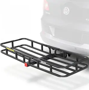Forluck 53" x 19" x 5" Hitch Mount Cargo Carrier, 500 lbs Capacity Heavy Duty Cargo Basket for SUV Truck RV, Steel Hitch Mounted Luggage Carrier Fits 2" Receiver for Travel Camping