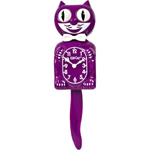 Kit-Cat Klock® Limited Edition Boysenberry - Iconic Retro Cat Clock with Moving Eyes and Tail, Battery Operated Wall Clock, Perfect for Home Decor, Mid Century Modern Clock, Unique Gift