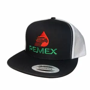 PEMEX Flat Bill Black/White Trucker Hat