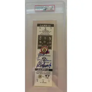 1994 Bruins ESPO LINE full ticket signed by  Esposito, Cashman & Hodge.