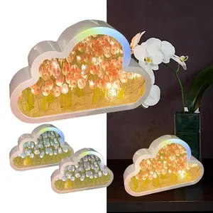 Cloud tulip nightlight cloud atmosphere light cloud tulip cloud flower sea nightlight Mirror Table Lights Bedroom