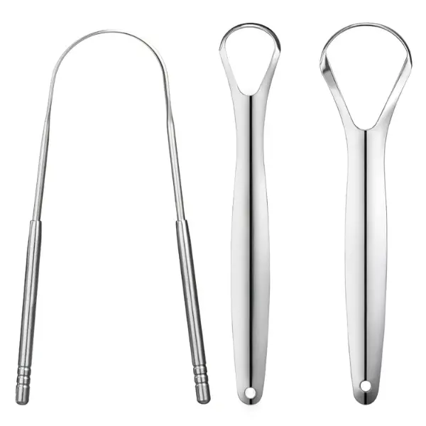 3 PCS Metal Tongue Scraper, Tongue Scrapers for Adults, Stainless Steel Tounge Scrappers, Tounge Scraper, Portable Tongue Scrappers Oral Care Tools Oral Hygiene Essentials