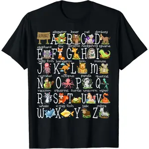 Alphabet Animals Back to School Pre-K Kindergarten Teacher T-Shirt
