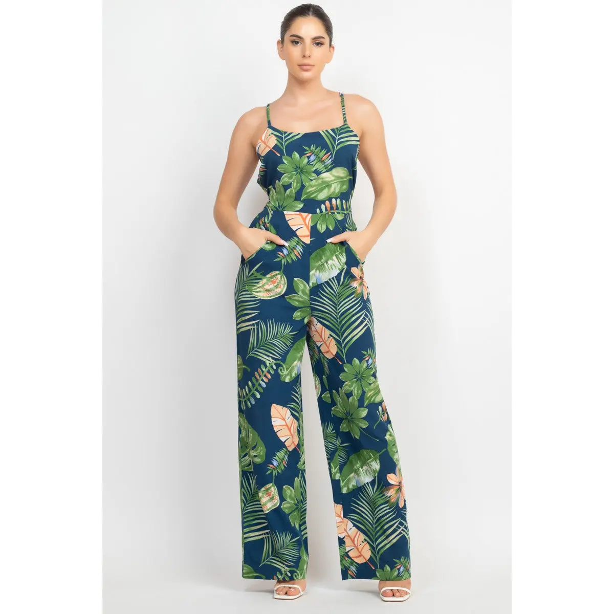 Alani Crisscross Tropical Jumpsuit