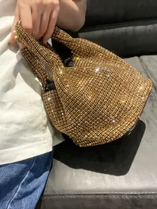 Women's Elegant Rhinestone Decorated Evening Bag, Exquisite Trendy Handbag, Fashionable Bag for Party Decoration, Handbag Shoulder Purse