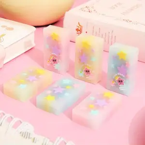 Cute Star Shaped Eraser, 1 Count Clear Eraser with Dust Cover, Portable Eraser for Students, Office Stationery & Supplies