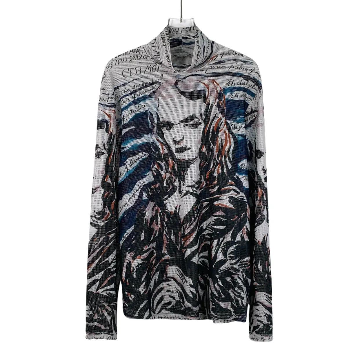 CALUXA- Christian Dior Colorblock Mona Lisa Print Knit Sweater Size 36