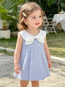 Women's Striped Dress with Bow Decoration, Sleeveless Summer Fashion, Elegant Comfortable Design, New Trend 2026