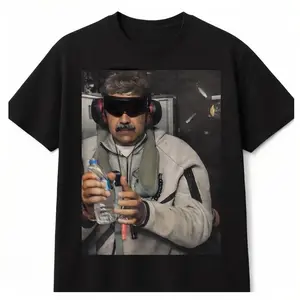 T-Shirt Top Menswear Man Black T-Shirt with Unique Design for Men Streetwear Fashion Tropical Style Round Neck