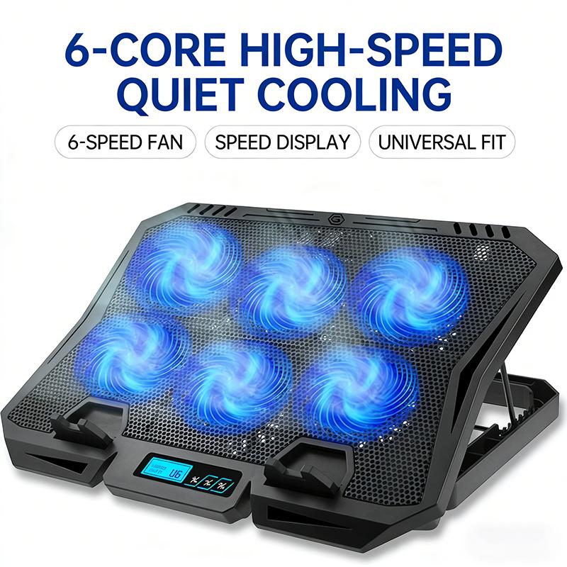 Laptop Cooler with 7-Level Adjustable Fan Stand and Display Screen Base Laptop Cooler with 7-Level Adjustable Fan Stand and Display Screen Base