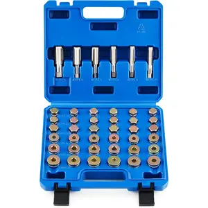 150pc Oil Drain Plug Repair Kit in M13 M15 M17 M20 M22 Sizes, Metric Oil Drain Pan Thread Repair Kit with Crush Washers Thread Taps Drain Plugs and Carry Case, Rethreading Tools