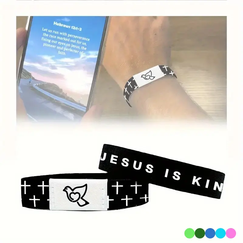 Trendy Printed Elastic Bracelet with NFC Function, 2 cm Tap-to-Connect Wearable for Men & Women, Daily Fashion Accessory, Trendy Fashionable Accessories, Casual, Unisex Fit