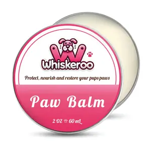 Whiskeroo Dog Paw Balm - Natural Protector for Dry, Cracked Paws with Mango Butter & Tea Tree Oil (2 oz)