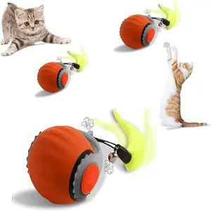 New turbine intelligent induction interactive cat ball, Rolling Ball, indoor automatic mobile smart toy, with tail, USB charging