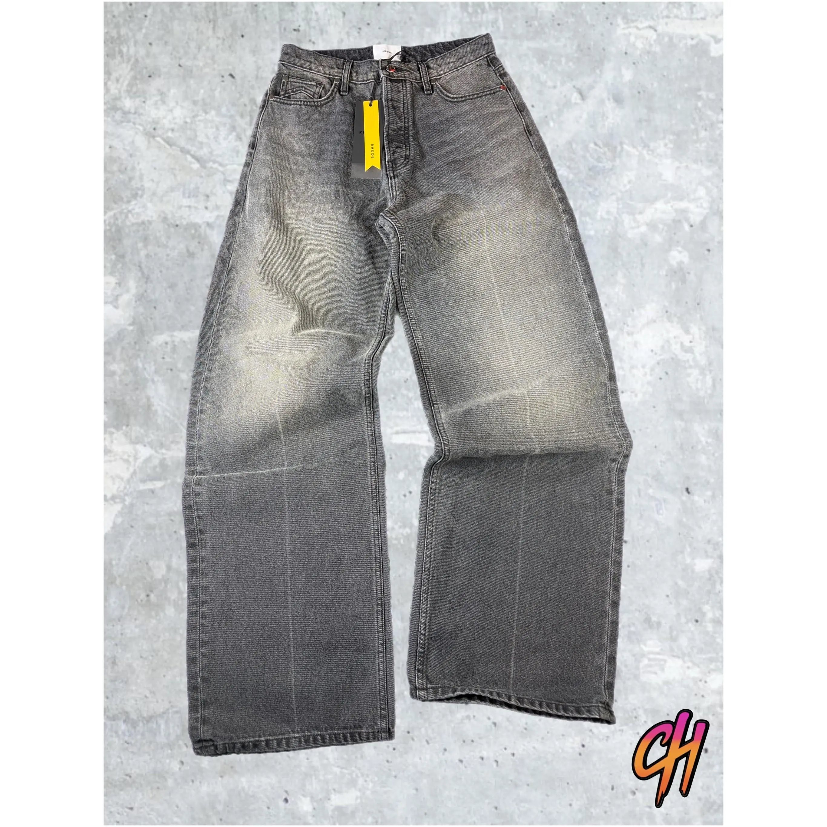 RHUDE Authentic Wide Leg Black Denim Mens Jeans Size 29 MSRP:$795.00