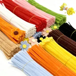 100pcs Pipe Cleaners with Chenille Stems and Flower Centers, Perfect for Art Crafts, Party Decorations, Weddings, and Birthdays