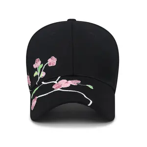 Unisex Peach Blossom Embroidered Baseball Cap Outdoor Sport Adjustable Sunscreen Leisure Hat Spring Autumn Travel Tourism Beach Vacation  HaT Life