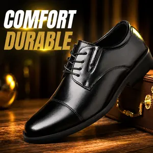 XINMAO Brown Classic Lace-Up Dress Shoes for Men High-Quality Leather Anti-Slip Sole Comfortable Fit for Business & Formal Events Work Office