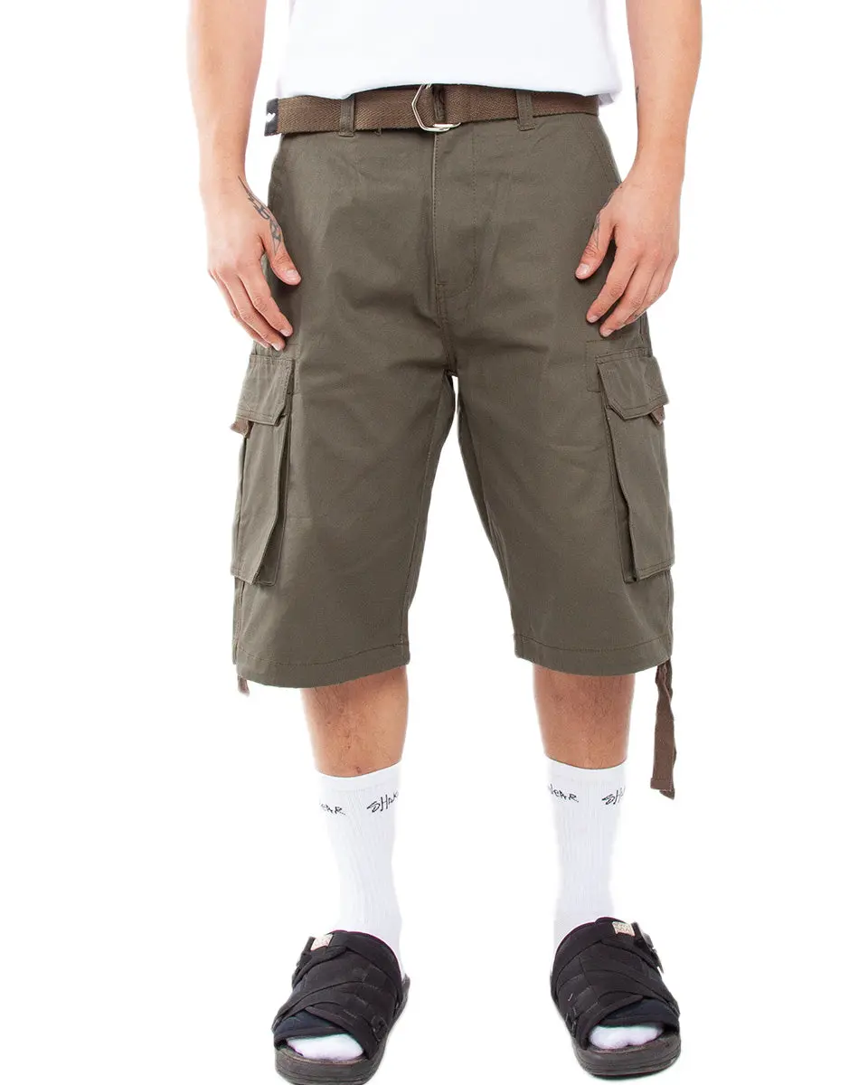 Twill Cargo Shorts Casual Belt