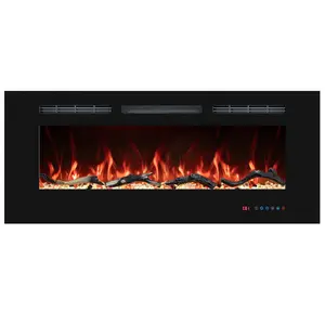 Recessed&Wall-Mounted Electric Fireplace with Multi-Color Flame,Log&Crystal-EFR
